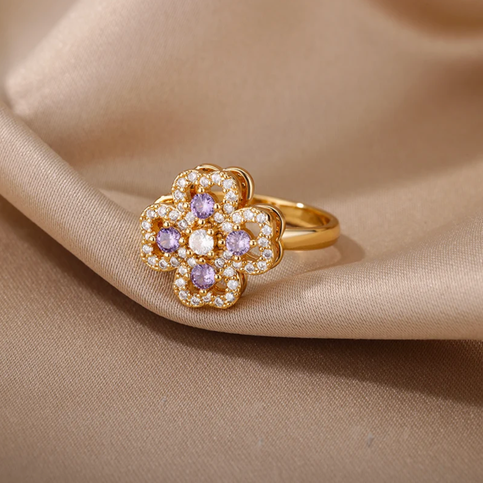 Calm™ Fiore - Anello Anti Stress in Acciaio 925