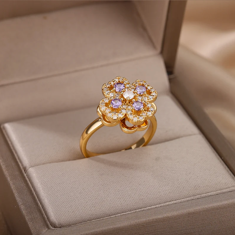 Calm™ Fiore - Anello Anti Stress in Acciaio 925